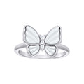 925 Sterling Silver Womens Cubic-Zirconia Butterfly Fashion Ring