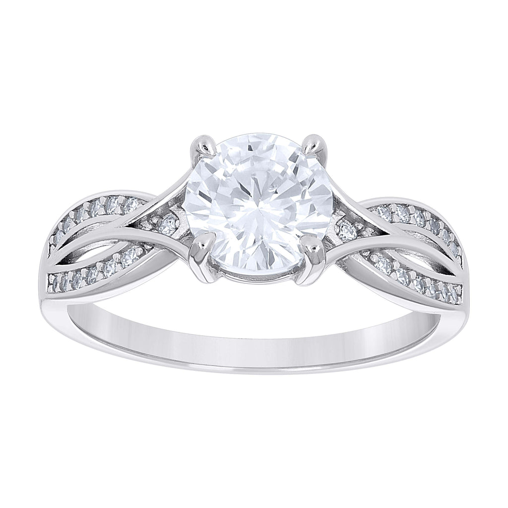 925 Sterling Silver Womens Cubic-Zirconia Fashion Engagement Ring Size 8