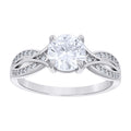 925 Sterling Silver Womens Cubic-Zirconia Fashion Engagement Ring Size 8