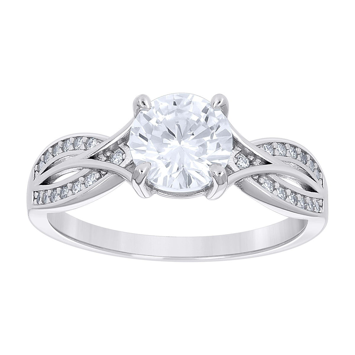 925 Sterling Silver Womens Cubic-Zirconia Fashion Engagement Ring Size 6