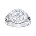 925 Sterling Silver Mens Cubic-Zirconia Fashion Ring