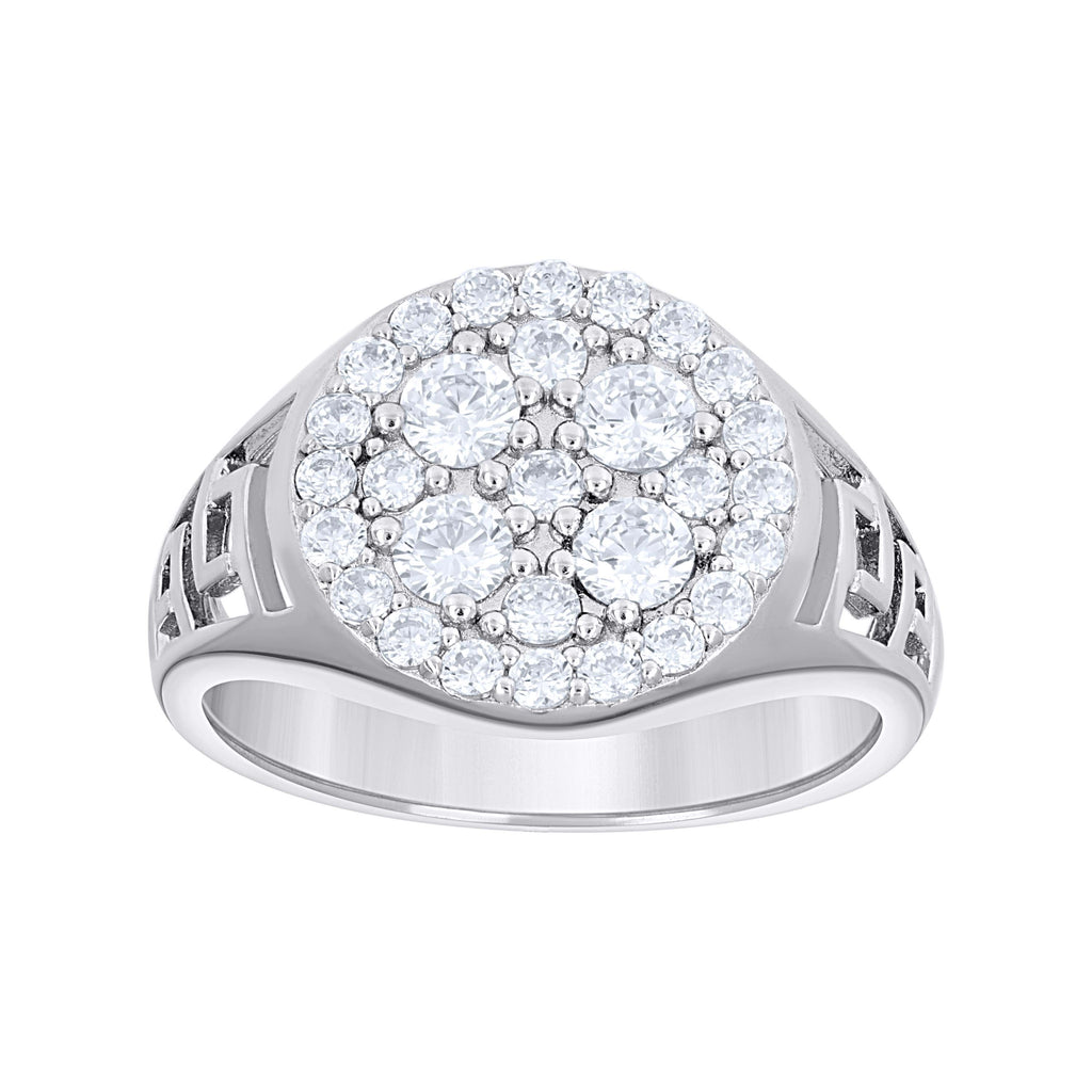 925 Sterling Silver Mens Cubic-Zirconia Fashion Ring Size 10