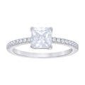 925 Sterling Silver Womens Princess-Cut Round Cubic-Zirconia Engagement Ring Size 5