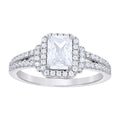 925 Sterling Silver Womens Emerald Round Cubic-Zirconia Engagement Ring Size 8