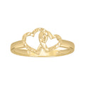 10K Yellow Gold Womens Interlock Hearts Ring