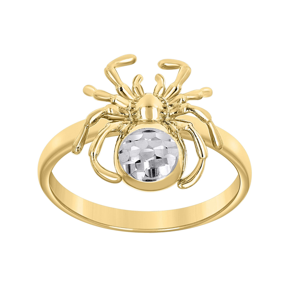 10K Two-Tone Gold Womens Brass Spider Ring