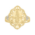 10K Two-Tone Gold Womens Cubic-Zirconia Guadalupe Religious Ring