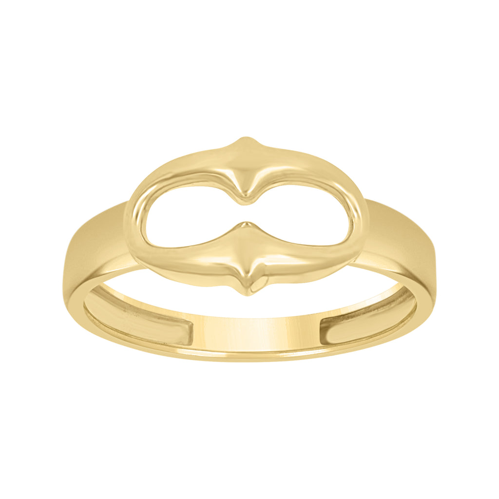 10K Yellow Gold Womens Openwork Puff Fashion Ring
