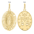 10K Yellow Gold Unisex Miraculous Medal Religious Pendant