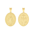 10K Yellow Gold Unisex Miraculous Medal Religious Pendant