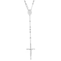 925 Sterling Silver Unisex Guadalupe Crucifix Cross Religious Rosary Necklace 4Mm 18 Inches