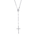 925 Sterling Silver Unisex Guadalupe Crucifix Cross Religious Rosary Necklace 4Mm 22 Inches