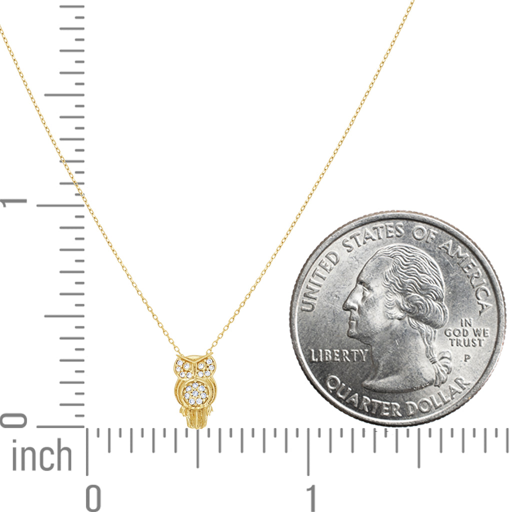 14K Gold Cubic Zirconia Necklace 18" (16"+2")