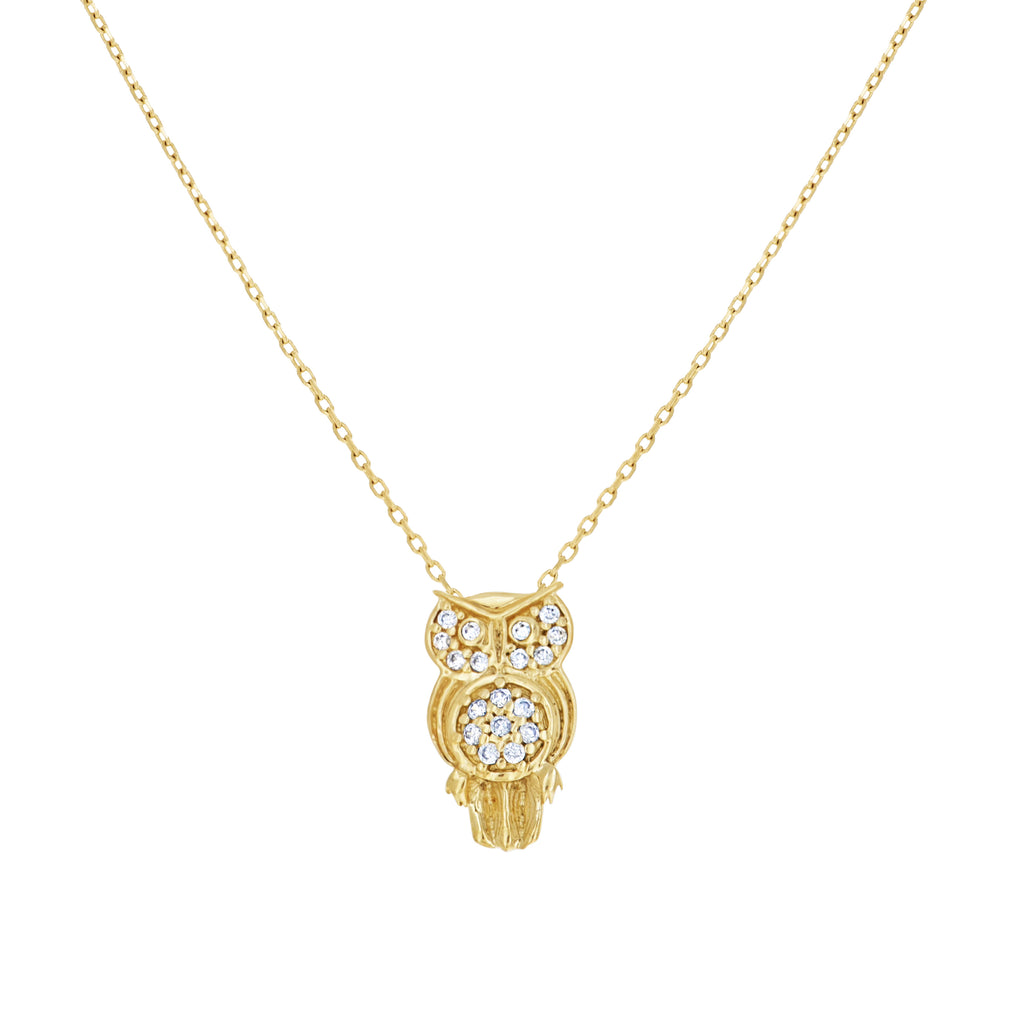 14K Gold Cubic Zirconia Necklace 18" (16"+2")