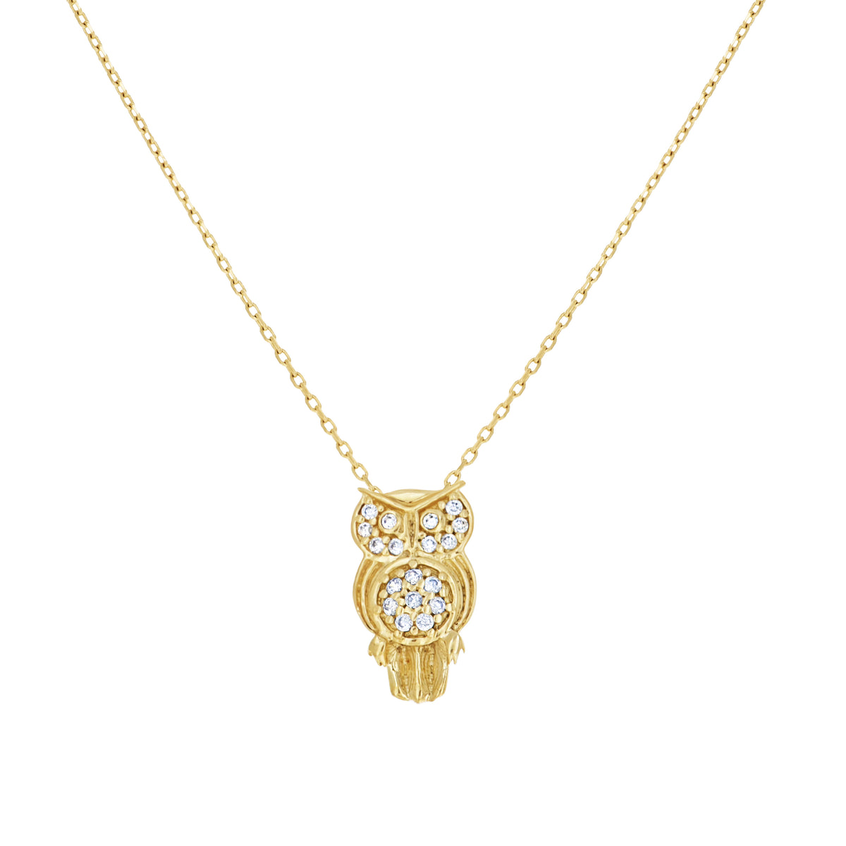 14K Gold Cubic Zirconia Necklace 18" (16"+2")