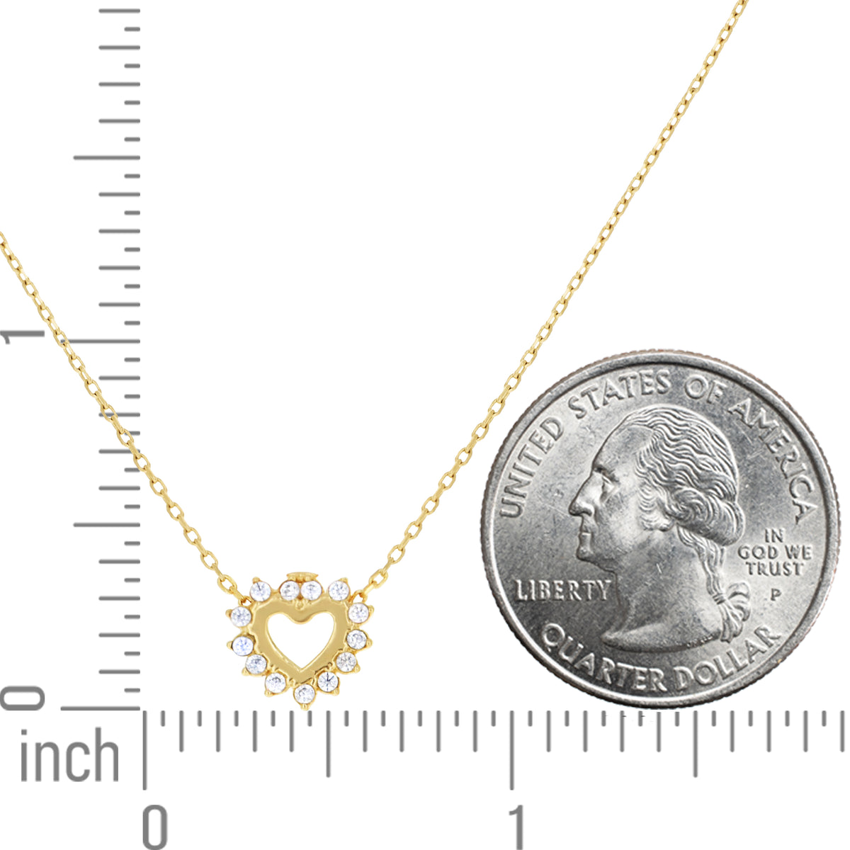 14K Gold Cubic Zirconia Necklace 18" (16"+2")