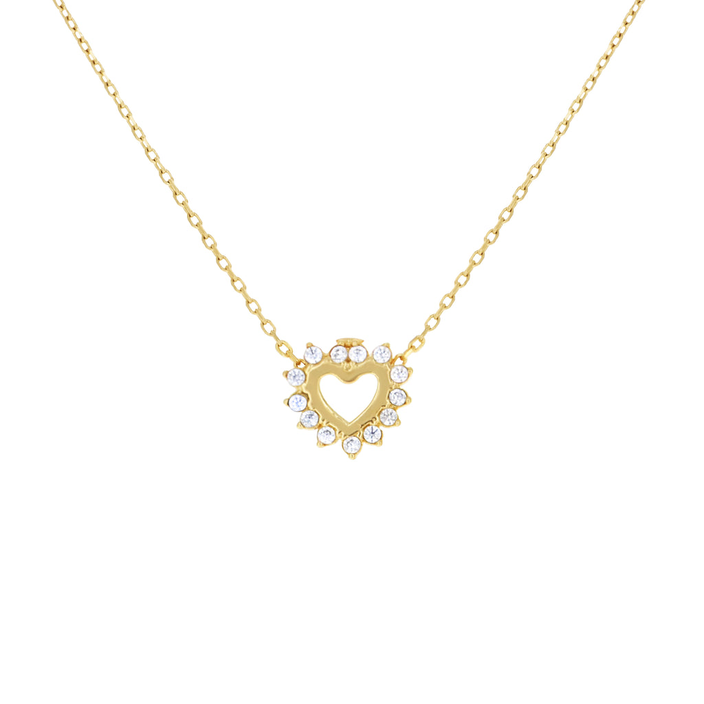 14K Gold Cubic Zirconia Necklace 18" (16"+2")