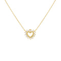 14K Gold Cubic Zirconia Necklace 18" (16"+2")