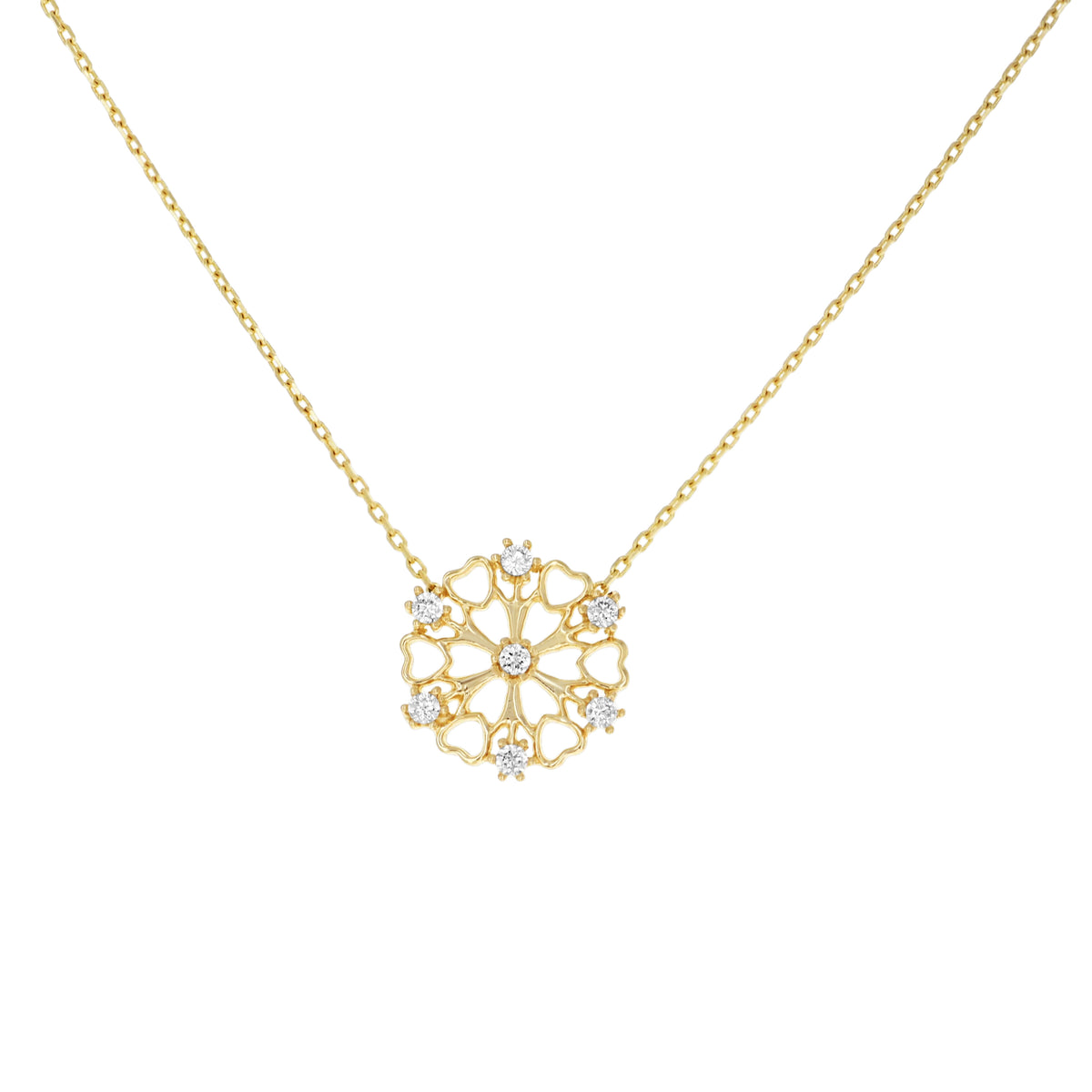 14K Gold Cubic Zirconia Necklace 18" (16"+2")