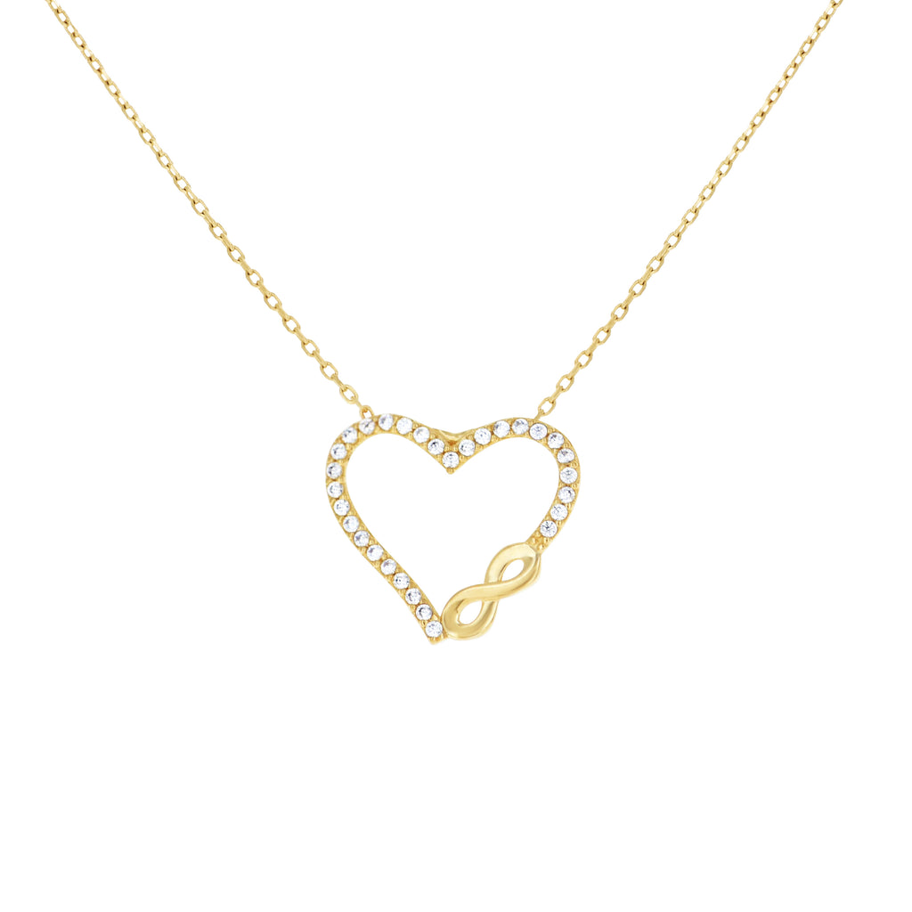 14K Gold Cubic Zirconia Necklace 18" (16"+2")