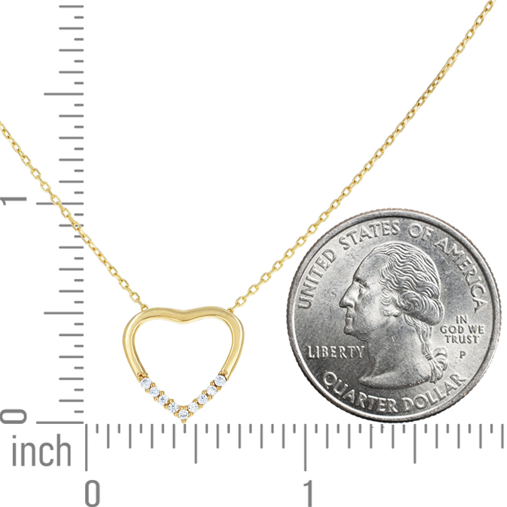 14K Gold Cubic Zirconia Necklace 18" (16"+2")
