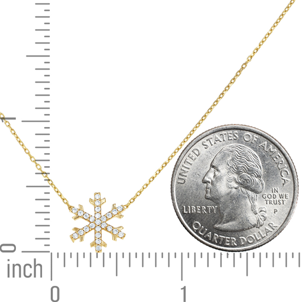 14K Gold Cubic Zirconia Necklace 18" (16"+2")