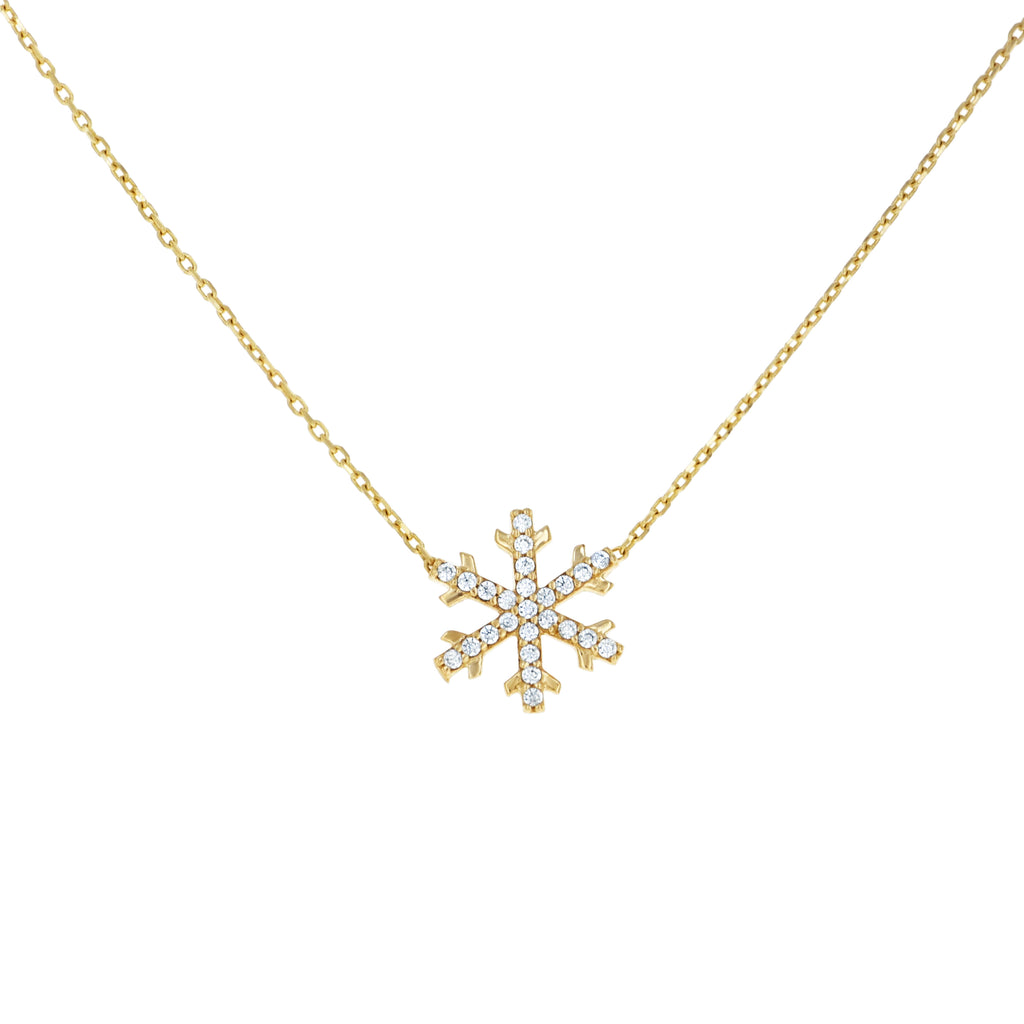 14K Gold Cubic Zirconia Necklace 18" (16"+2")
