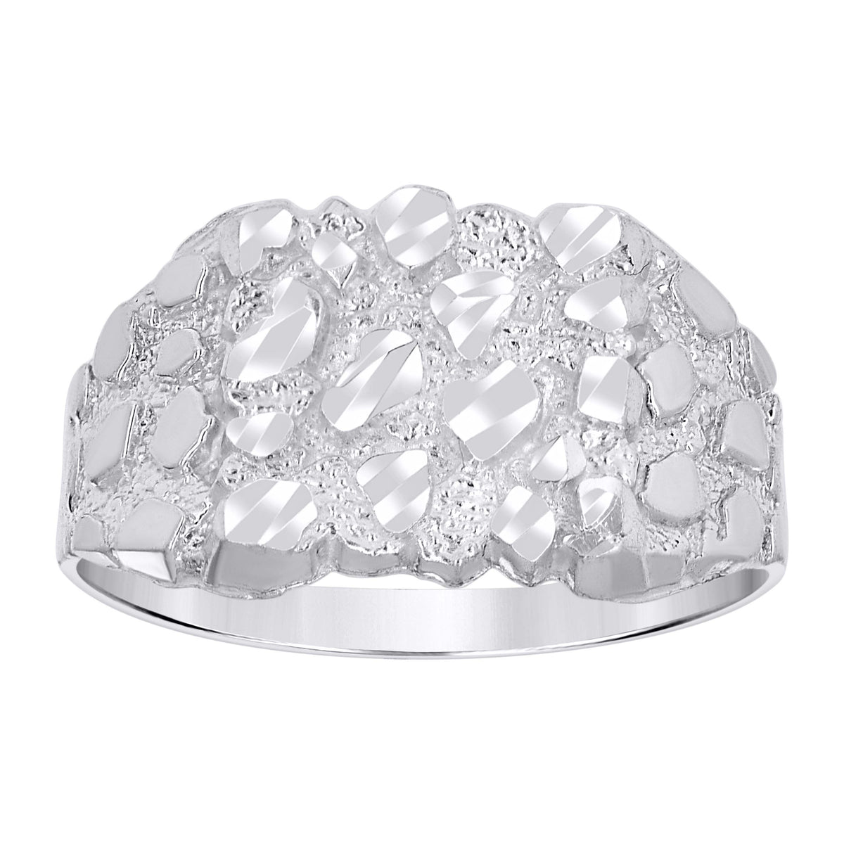 925 Sterling Silver Unisex Nugget Fashion Ring