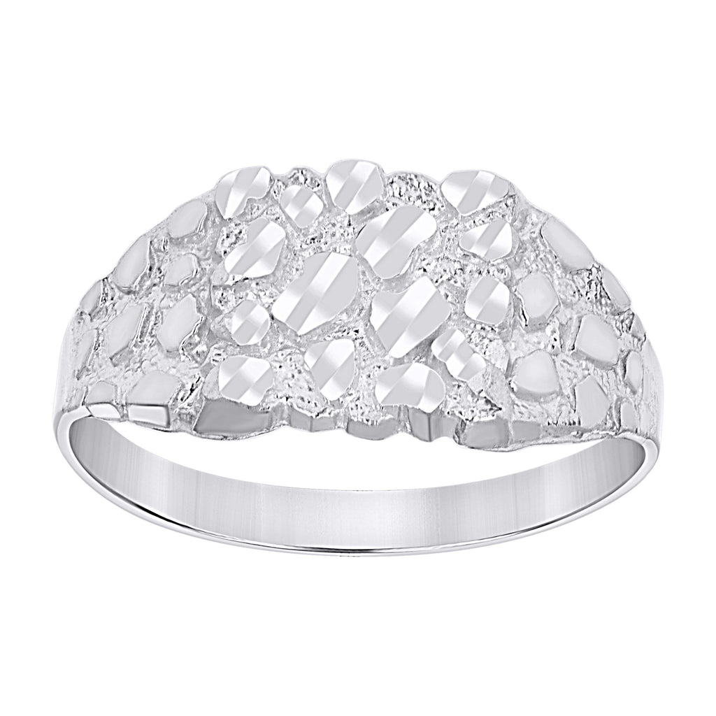 925 Sterling Silver Unisex Nugget Fashion Ring