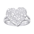 925 Sterling Silver Womens Heart Nugget Fashion Ring Size 7