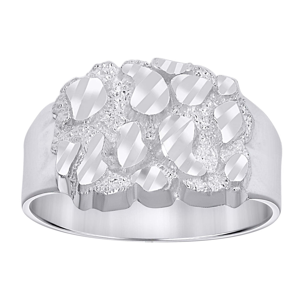 925 Sterling Silver Unisex Nugget Fashion Ring