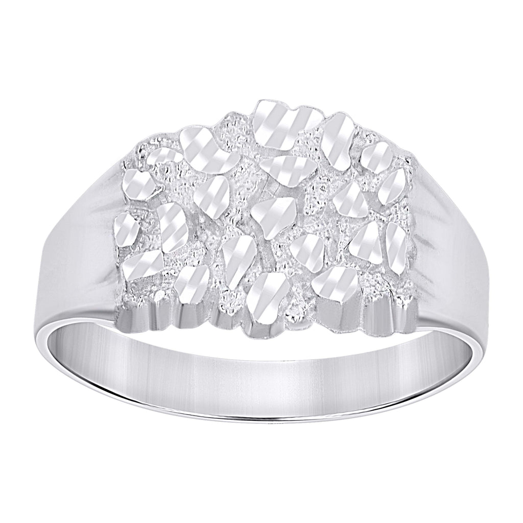 925 Sterling Silver Unisex Nugget Fashion Ring