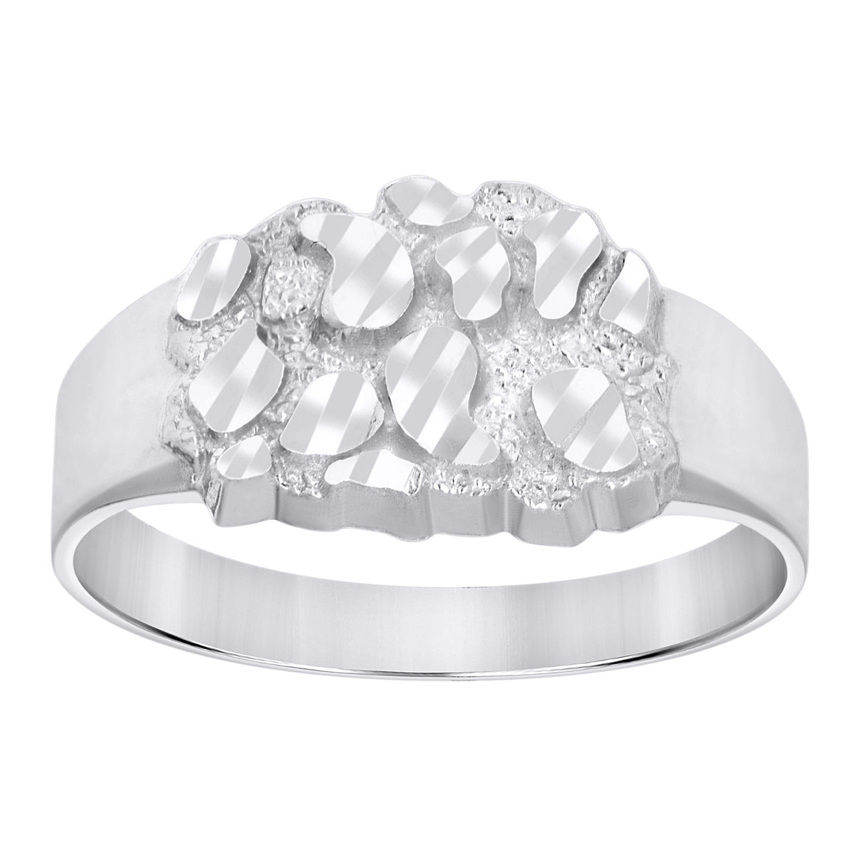 925 Sterling Silver Unisex Nugget Fashion Ring