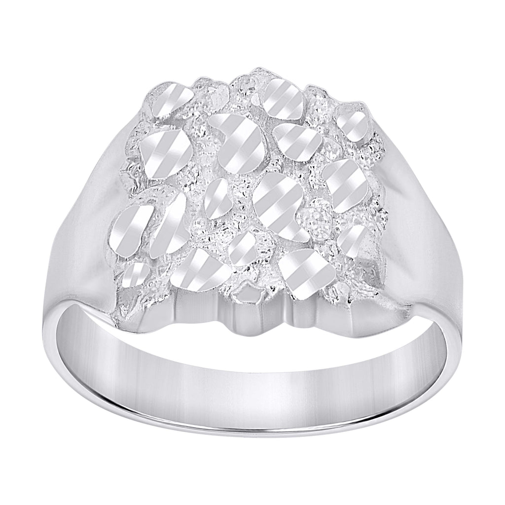 925 Sterling Silver Unisex Nugget Fashion Ring