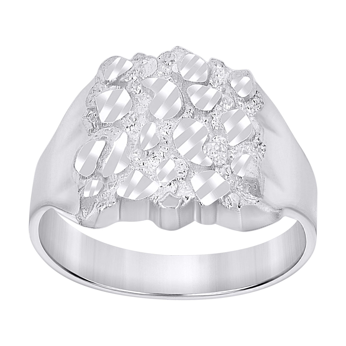 925 Sterling Silver Unisex Nugget Fashion Ring