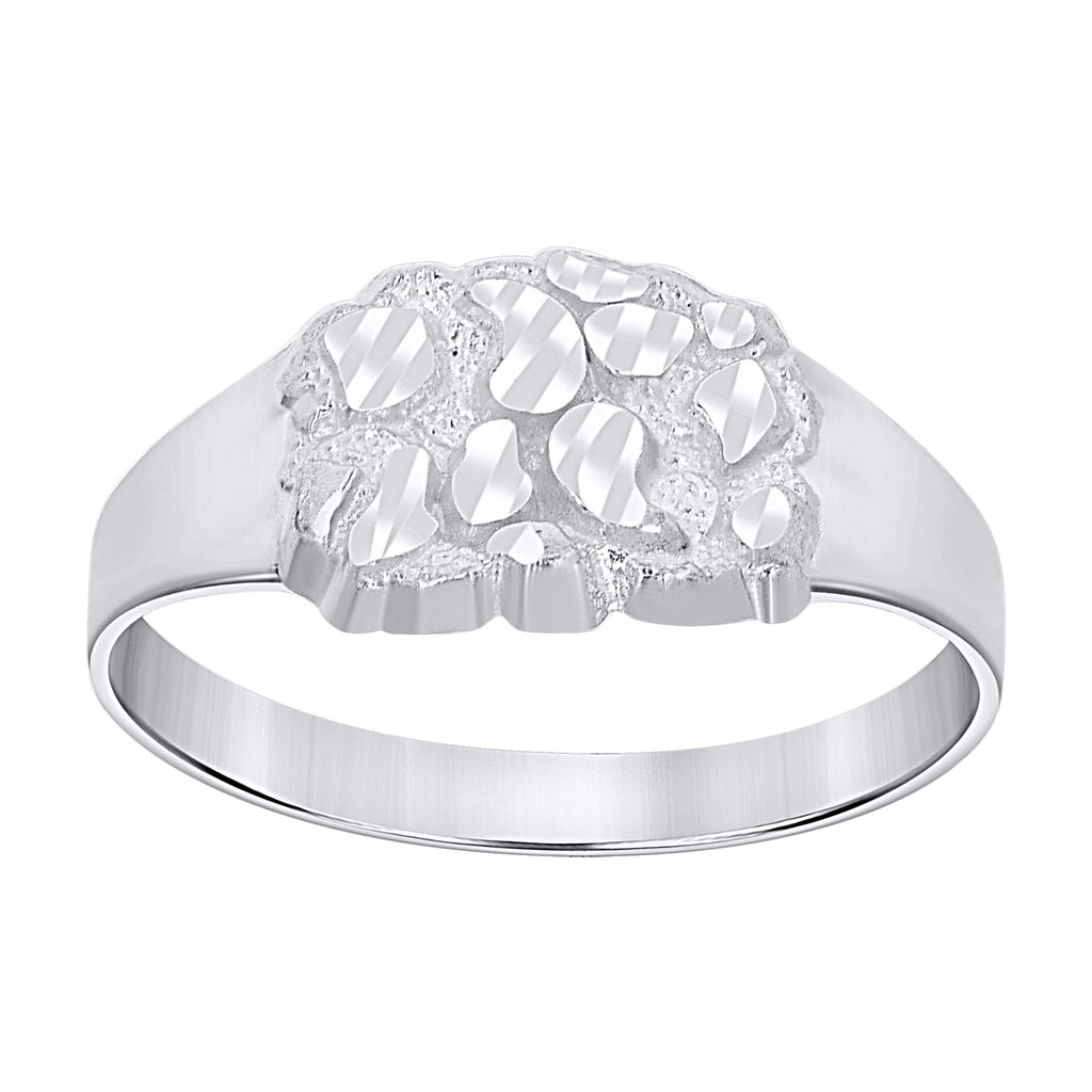 925 Sterling Silver Unisex Nugget Fashion Ring