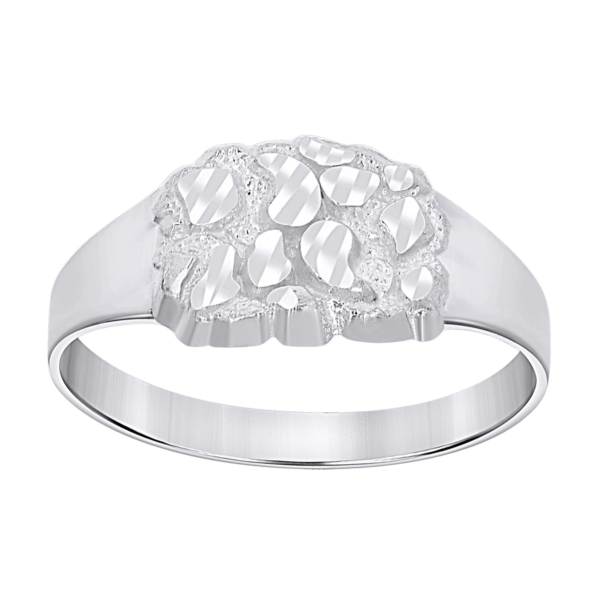 925 Sterling Silver Unisex Nugget Fashion Ring
