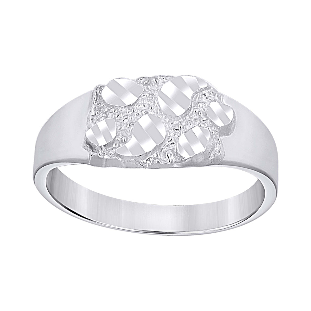 925 Sterling Silver Baby Nugget Fashion Ring Size 3