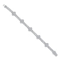 925 Sterling Silver Womens Cubic-Zirconia Clover Good Luck Bracelet Size 7 Inches