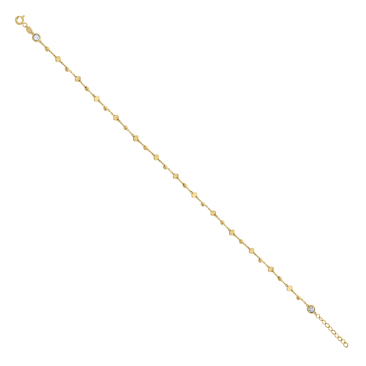 14K Gold Anklet 10" (9"+1")