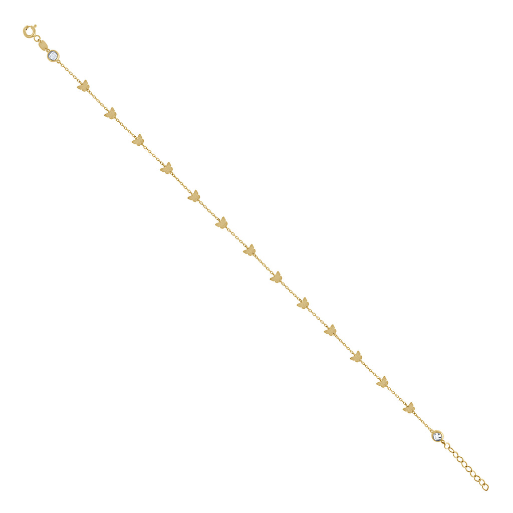 14K Gold Anklet 10" (9"+1")
