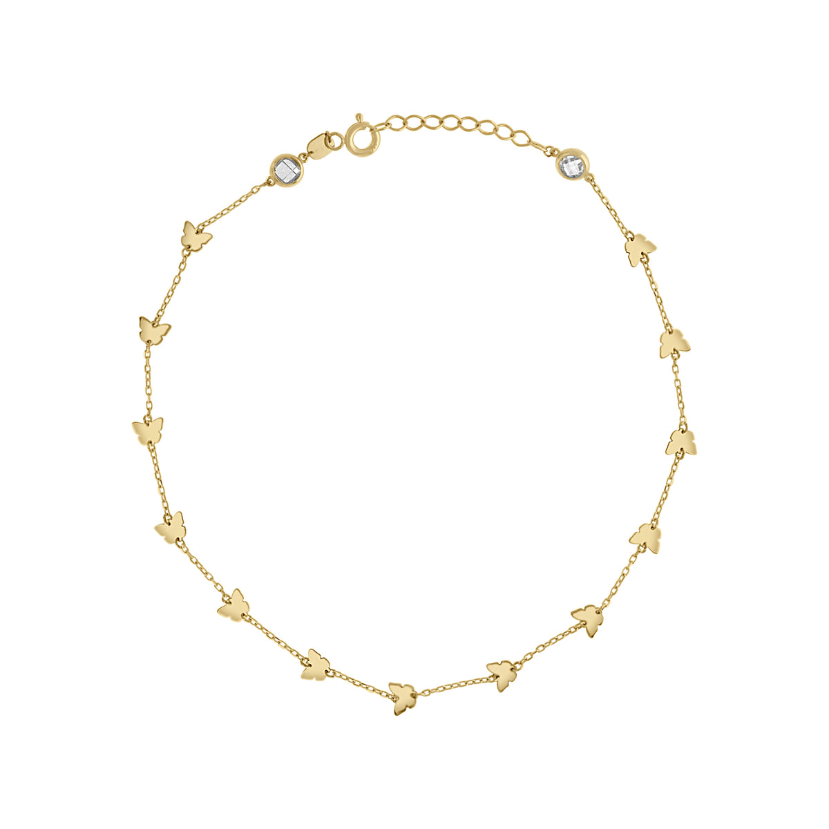 14K Gold Anklet 10" (9"+1")