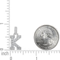925 Sterling Silver Unisex Round Baguette Cubic Zirconia Initial Letter K Charm Pendant