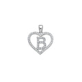 925 Sterling Silver Womens Cubic Zirconia Initial Letter B Heart Charm Pendant