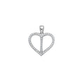 925 Sterling Silver Womens Cubic Zirconia Initial Letter I Heart Charm Pendant