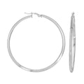 925 Sterling Silver Womens Knife Edge Hoop Earrings