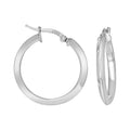 925 Sterling Silver Womens Knife Edge Hoop Earrings