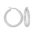 925 Sterling Silver Womens Round Tube Hoop Earrings