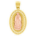 10K Two-Tone Gold Unisex Lady Of Guadalupe Religious Charm Pendant