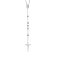 925 Sterling Silver Unisex Crucifix Cross Religious Rosary Necklace 7mm